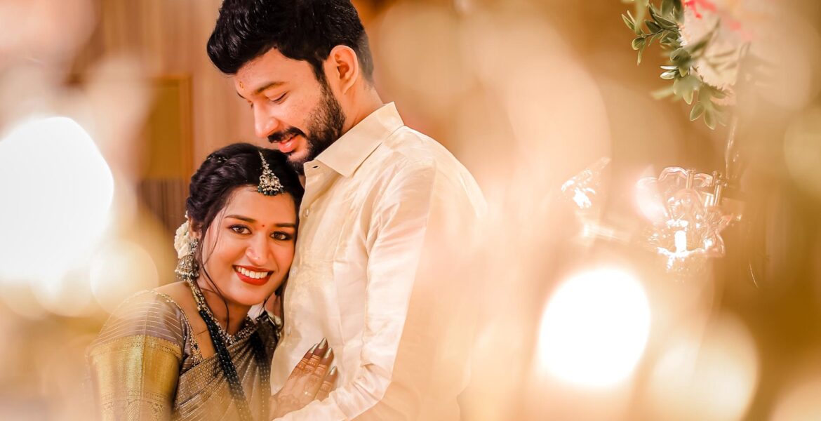 Pragathi & Shaikhiran's Enchanting Engagement Photoshoot in Coimbatore by AK Photography